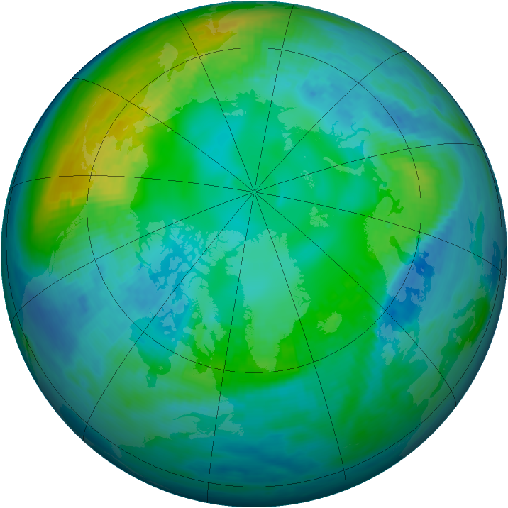 Arctic ozone map for 03 November 1983
